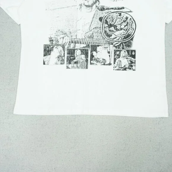 Kurt Cobain And Nirvana Commemorative White Short Sleeve T Shirt